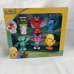Sesame Street 6-Piece Neighborhood Friends Poseable 3-inch Figure Toy Age 2+ NEW